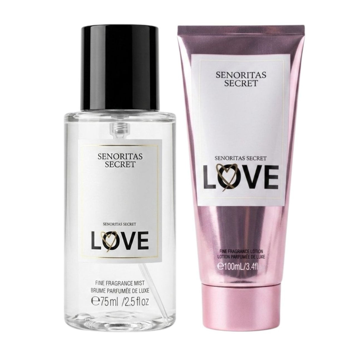 SET SENORITAS SECRET LOVE SPLASH 75ML Y CREMA CORPORAL 100ML (M) (AROMA SIMILAR A VICTORIAS SECRET LOVE)
