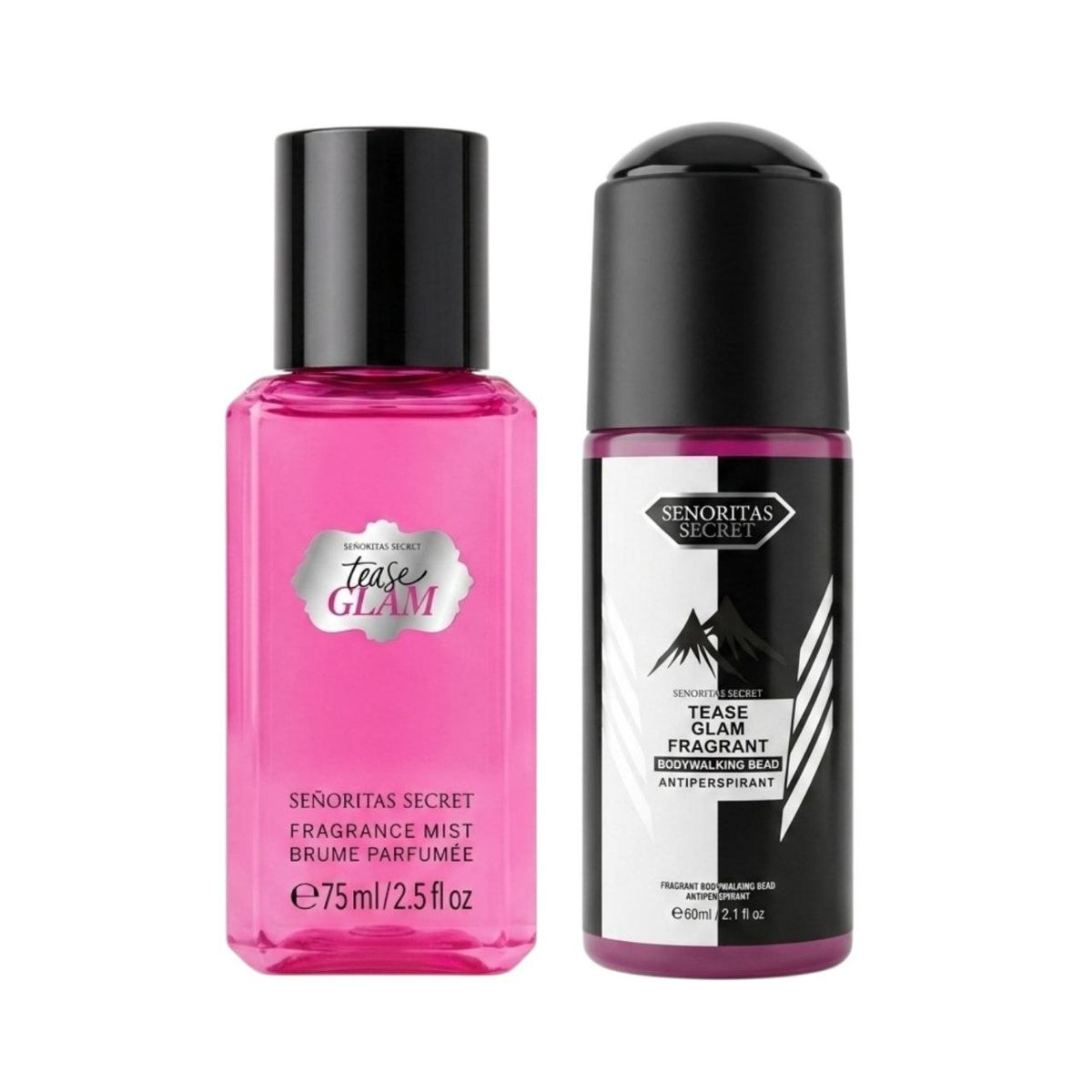 SET MINI SENORITAS SECRET TEASE GLAM SPLASH 75ML Y ANTISPERSPIRANTE 60ML (M) (AROMA SIMILAR A VICTORIAS SECRET TEASE GLAM)