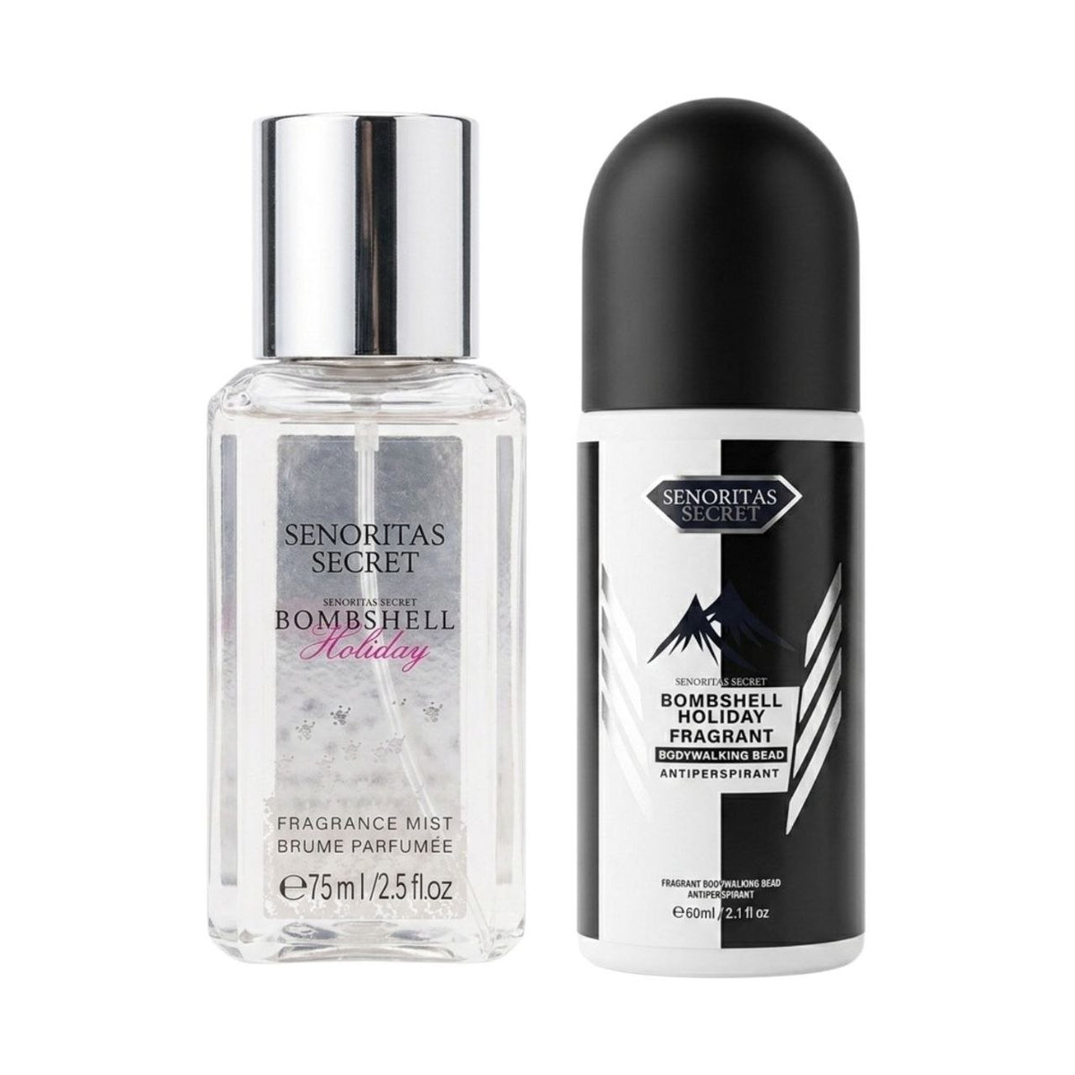 SET SENORITAS SECRET BOMBSHELL HOLIDAY SPLASH 75ML Y ANTISPERSPIRANTE 60ML (M) (AROMA SIMILAR A VICTORIAS SECRET BOMBSHELL HOLIDAY)