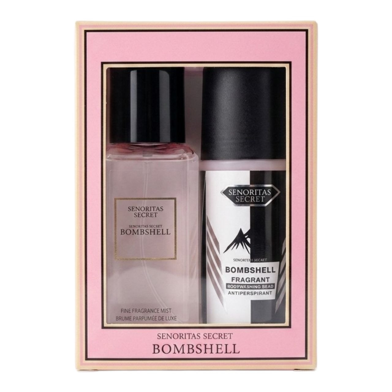 SET SENORITAS SECRET BOMBSHELL SPLASH 75ML Y ANTISPERSPIRANTE 60ML (M) (AROMA SIMILAR A VICTORIAS SECRET BOMBSHELL)