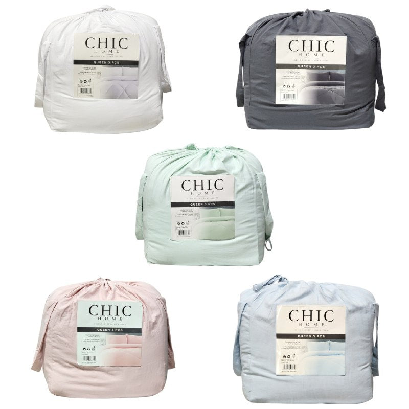 JUEGO DE SABANA EDREDÓN QUEEN CHIC HOME 3PCS
