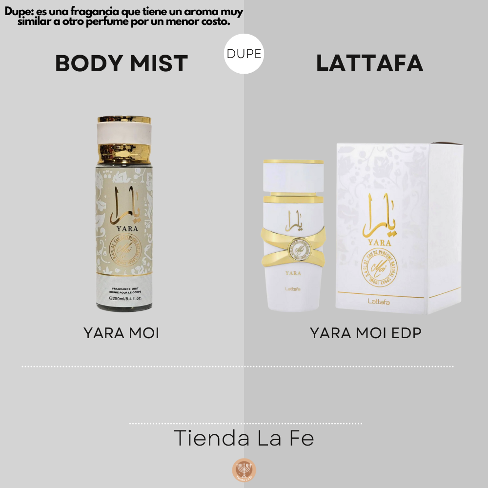 SPRAY PERFUMADO CONCENTRADO YARA MOI 250L (M) (DUPE DE LATTAFA YARA MOI EDP 100ML)