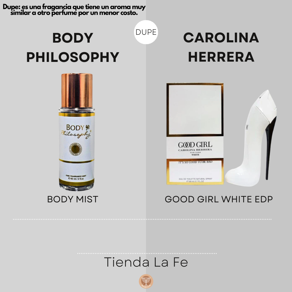 SPLASH BODY PHILOSOPHY 60ML (M)(DUPE DE CAROLINA HERRERA GOOD GIRL WHITE EDP)