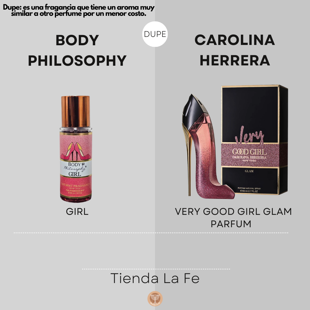 SPLASH BODY PHILOSOPHY GIRL 60ML (M)(DUPE DE CAROLINA HERRERA VERY GOOD GIRL GLAM PARFUM 80ML)