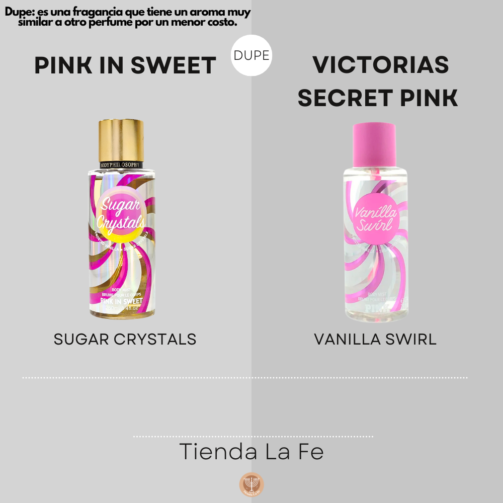 SPLASH PINK IN SWEET SUGAR CRYSTALS 250ML (M)(DUPE DE VICTORIA SECRET PINK VANILLA SWIRL)