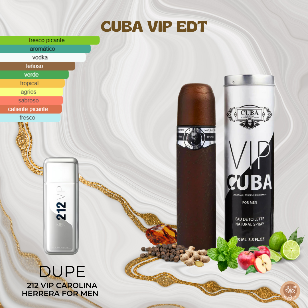 CUBA VIP FOR MEN EDT 100ML (H) (DUPE DE 212 VIP CAROLINA HERRERA FOR MEN)