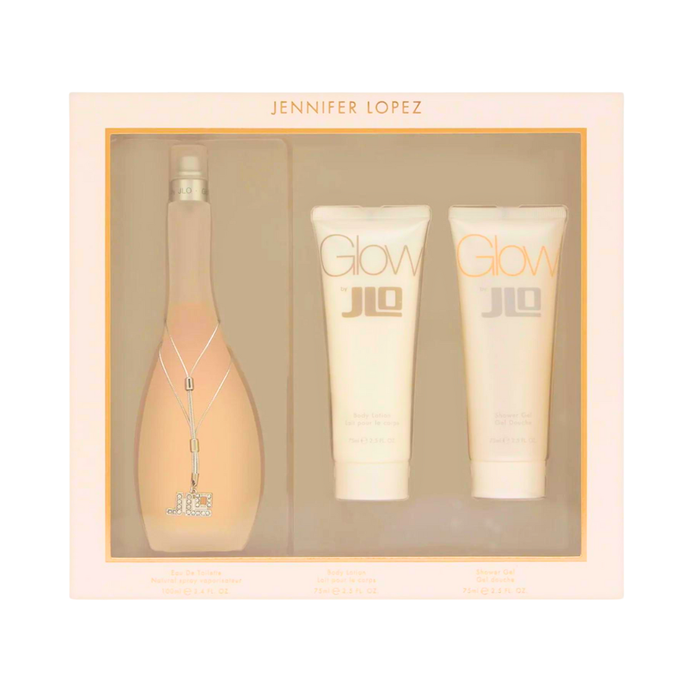 SET JENNIFER LOPEZ GLOW EDT 100ML, BODY LOTION 100ML, SHOWER GEL 100ML (M)