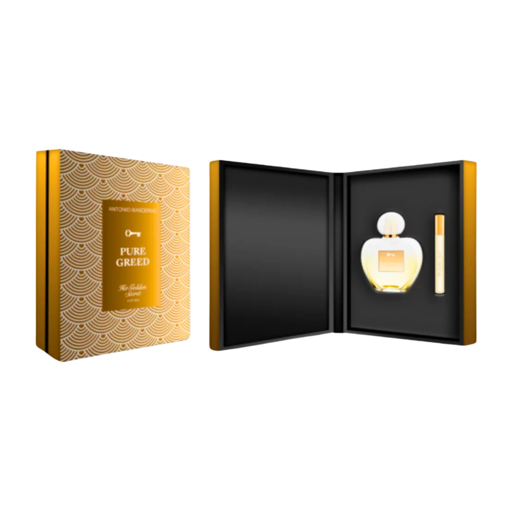SET ANTONIO BANDERAS PURE GREED WOMEN EDP 80ML, EDP 10ML (M)