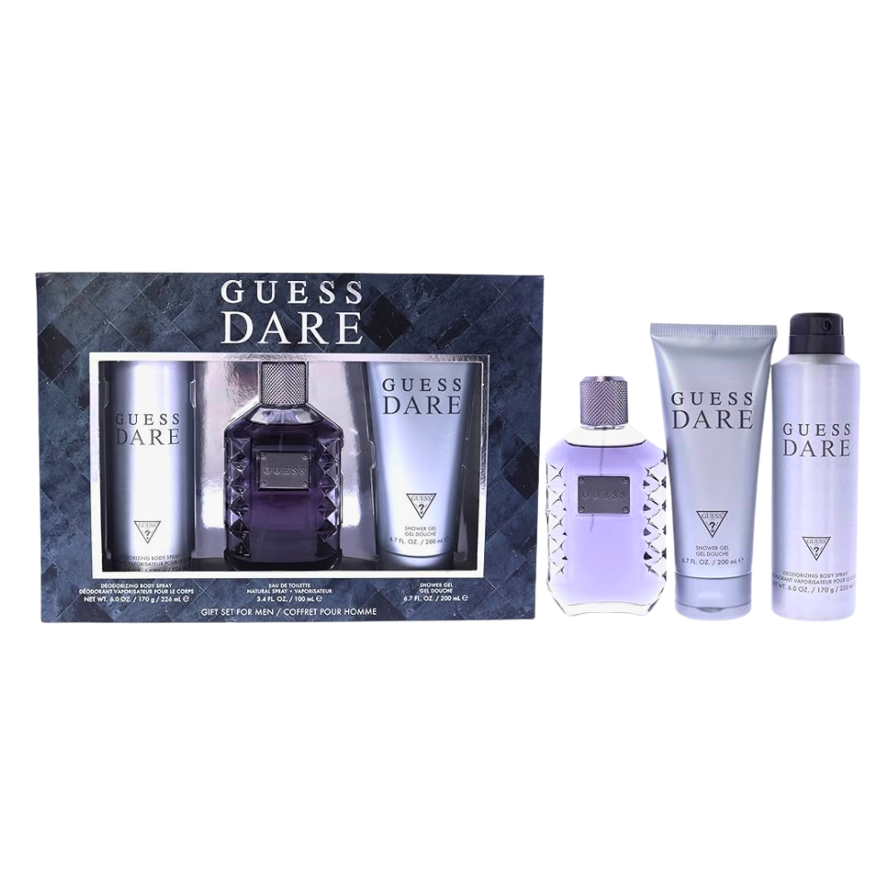 SET GUESS DARE FOR MEN EDT 100ML, BODY SPRAY 226ML, SHOWER GEL 100ML (H)
