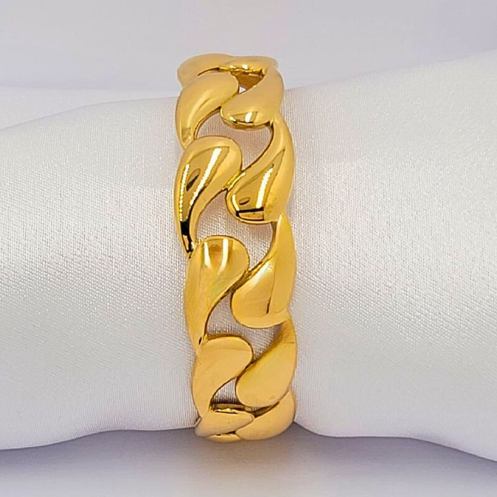 PULSERA DE ENCHAPE CON FORMA DE GOTAS ENLAZADAS
