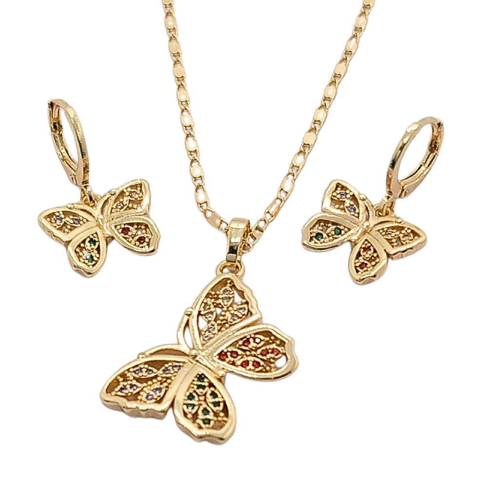 SET DE ENCHAPE CON FORMA DE MARIPOSA