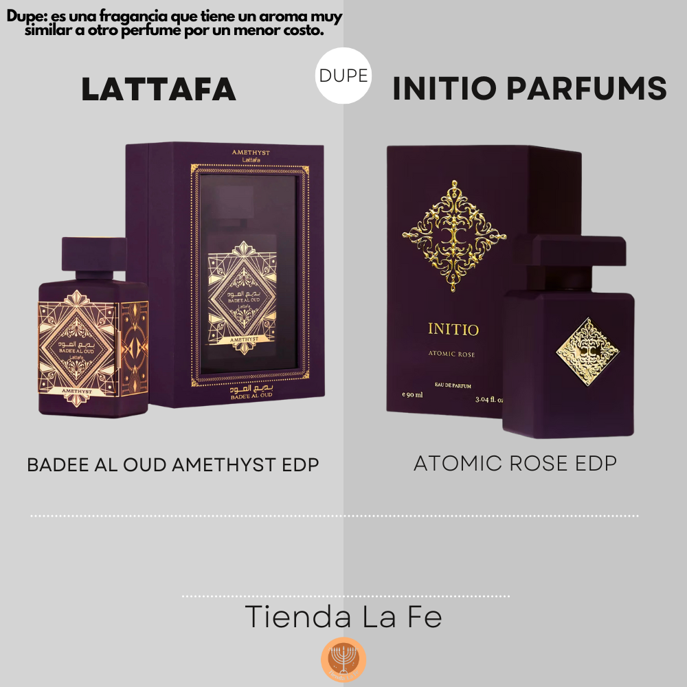 LATTAFA BADEE AL OUD AMETHYST EDP 100ML (U) (DUPE INITIO PARFUMS ATOMIC ROSE EDP)