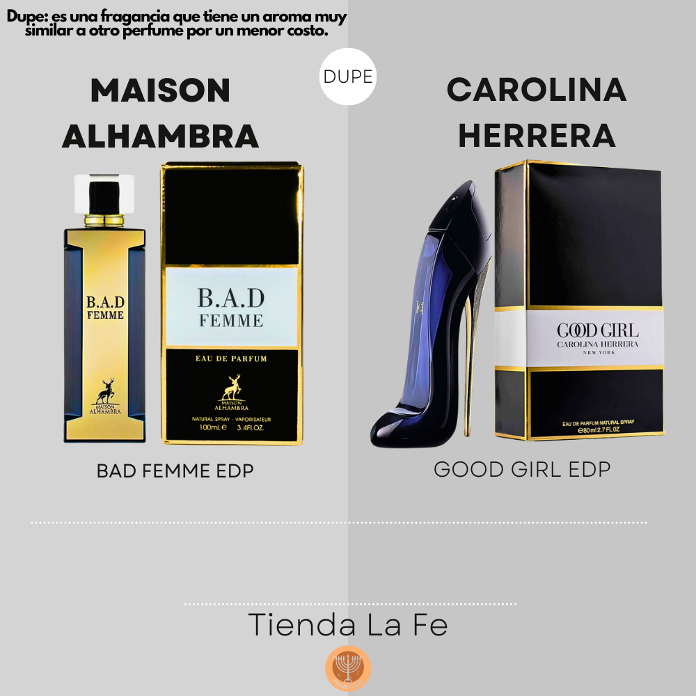 MAISON ALHAMBRA BAD FEMME EDP 100ML (M) (DUPE CAROLINA HERRERA GOOD GIRL EDP)
