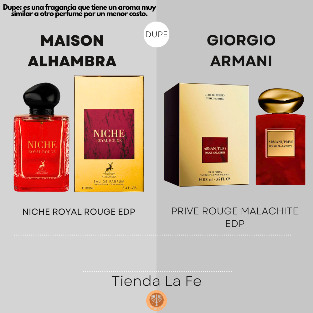 MAISON ALHAMBRA NICHE ROYAL ROUGE EDP 100ML (M) (DUPE GIORGIO ARMANI PRIVE ROUGE MALACHITE EDP)