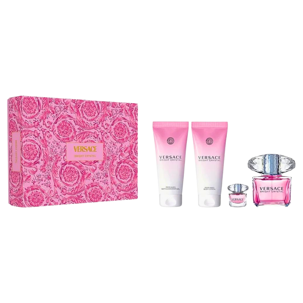 SET VERSACE BRIGHT CRYSTAL EDT 90ML EDT 5ML GEL DE DUCHA 100ML CREMA CORPORAL 100ML (M)