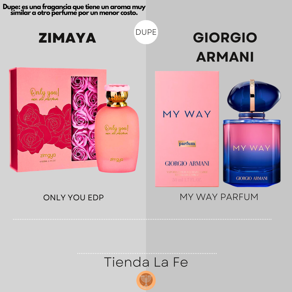 ZIMAYA ONLY YOU EDP 100ML (M) (DUPE GIORGIO ARMANI MY WAY PARFUM)