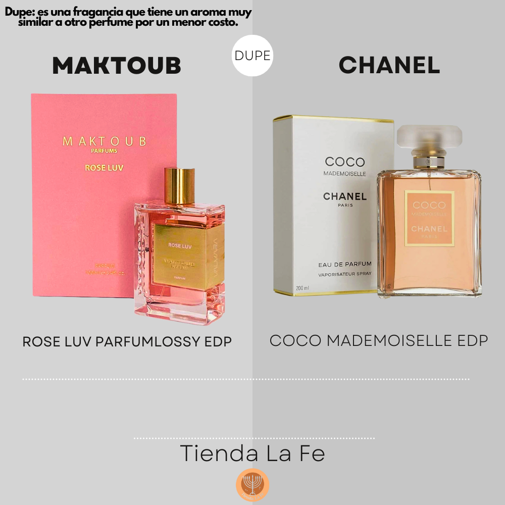 MAKTOUB ROSE LUV PARFUM 100ML (M) (DUPE CHANEL COCO MADEMOISELLE EDP)