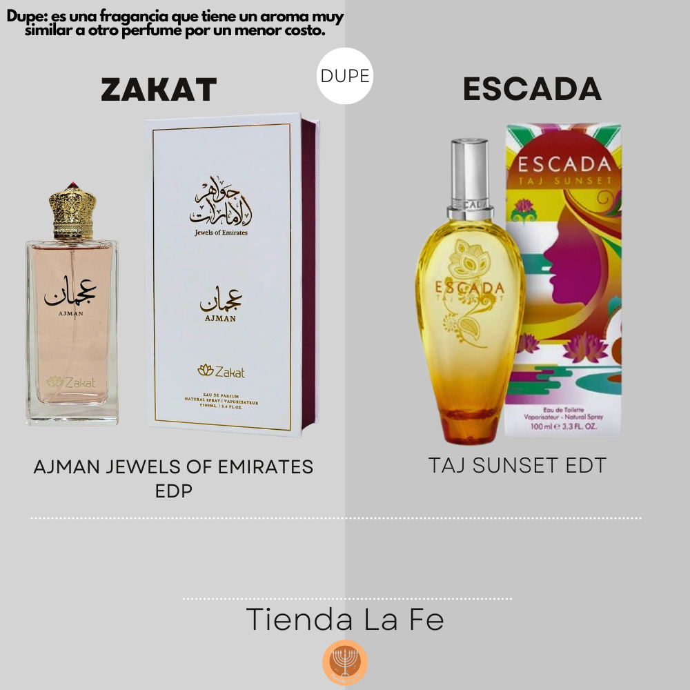 ZAKAT AJMAN JEWELS OF EMIRATES EDP 100ML (M) (DUPE ESCADA TAJ SUNSET EDT)