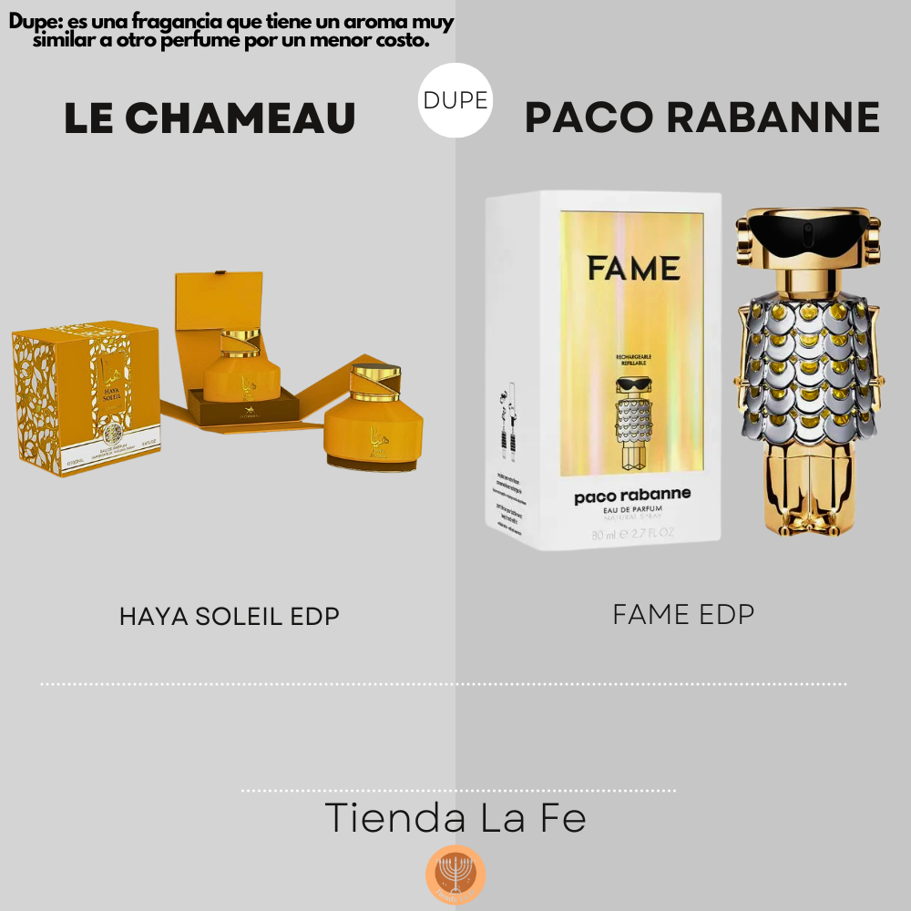LE CHAMEAU HAYA SOLEIL EDP 100ML (M) (DUPE PACO RABANNE FAME EDP)