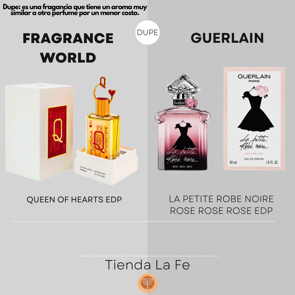 FRAGRANCE WORLD QUEEN OF HEARTS EDP 80ML (M) (DUPE GUERLAIN LA PETITE ROBE NOIRE ROSE ROSE ROSE EDP)