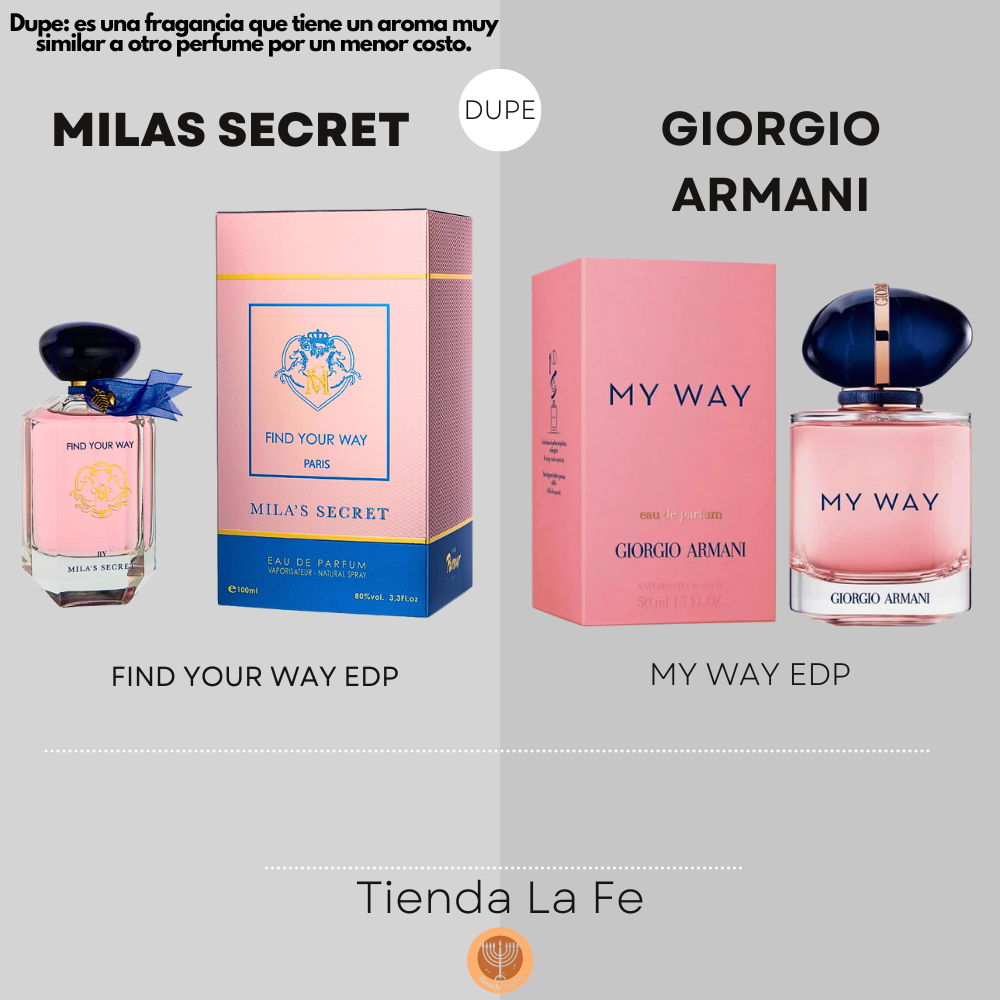 MILAS SECRET FIND YOUR WAY EDP 100ML (M) (DUPE GIORGIO ARMANI MY WAY EDP)