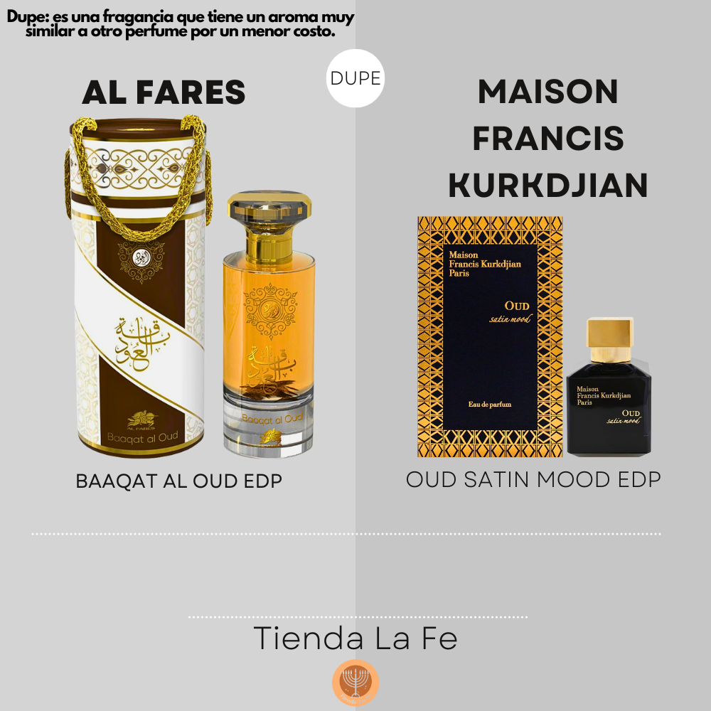 TESTER AL FARES BAAQAT AL OUD EDP 80ML (U) (DUPE MAISON FRANCIS KURKDJIAN OUD SATIN MOOD EDP)