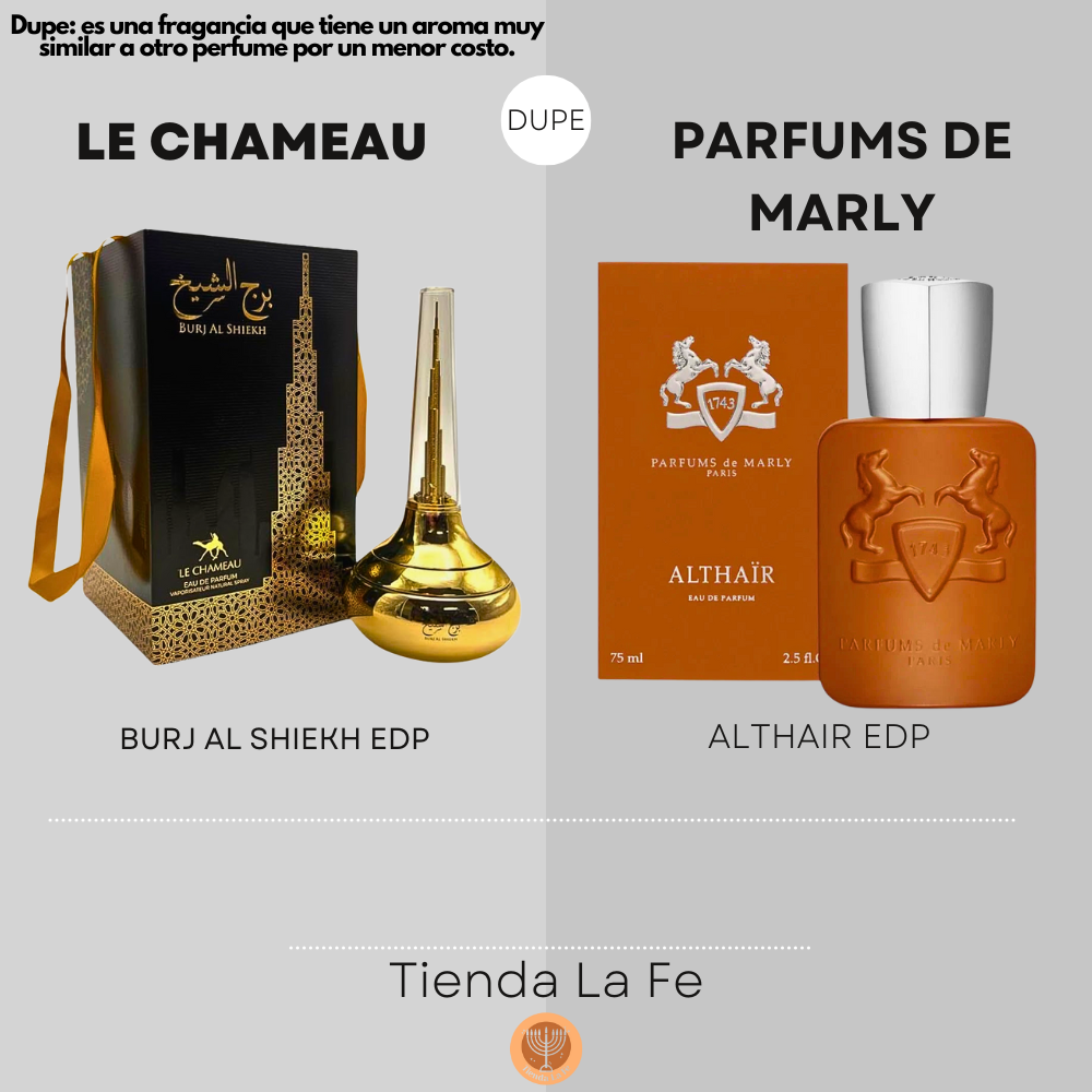 TESTER LE CHAMEAU BURJ AL SHIEKH EDP 100ML (U) (DUPE PARFUMS DE MARLY ALTHAIR EDP)