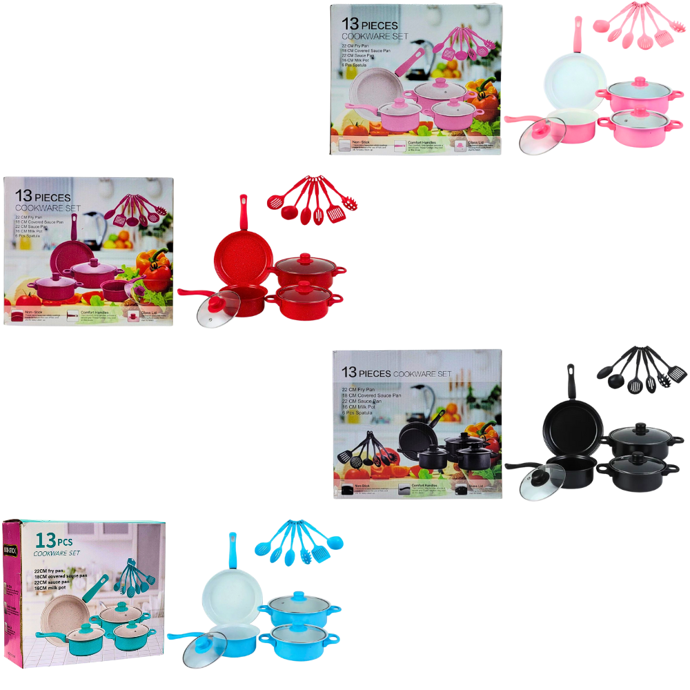 JUEGO DE COCINA DE 13 PIEZAS CACEROLAS OLLAS CUCHARONES