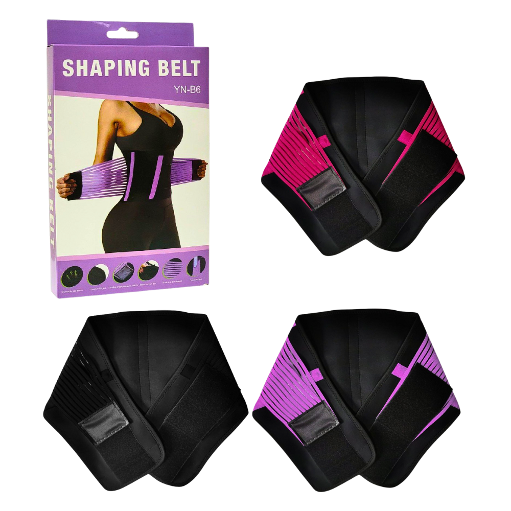 FAJA MOLDEADORA, CINTURON DE GIMNASIO PARA MUJER, FAJA REDUCTORA TRANSPIRABLE Y ESTABLE, BORDES RESISTENTES, VELCRO 3 COLORES SHAPING BELT YN-B6