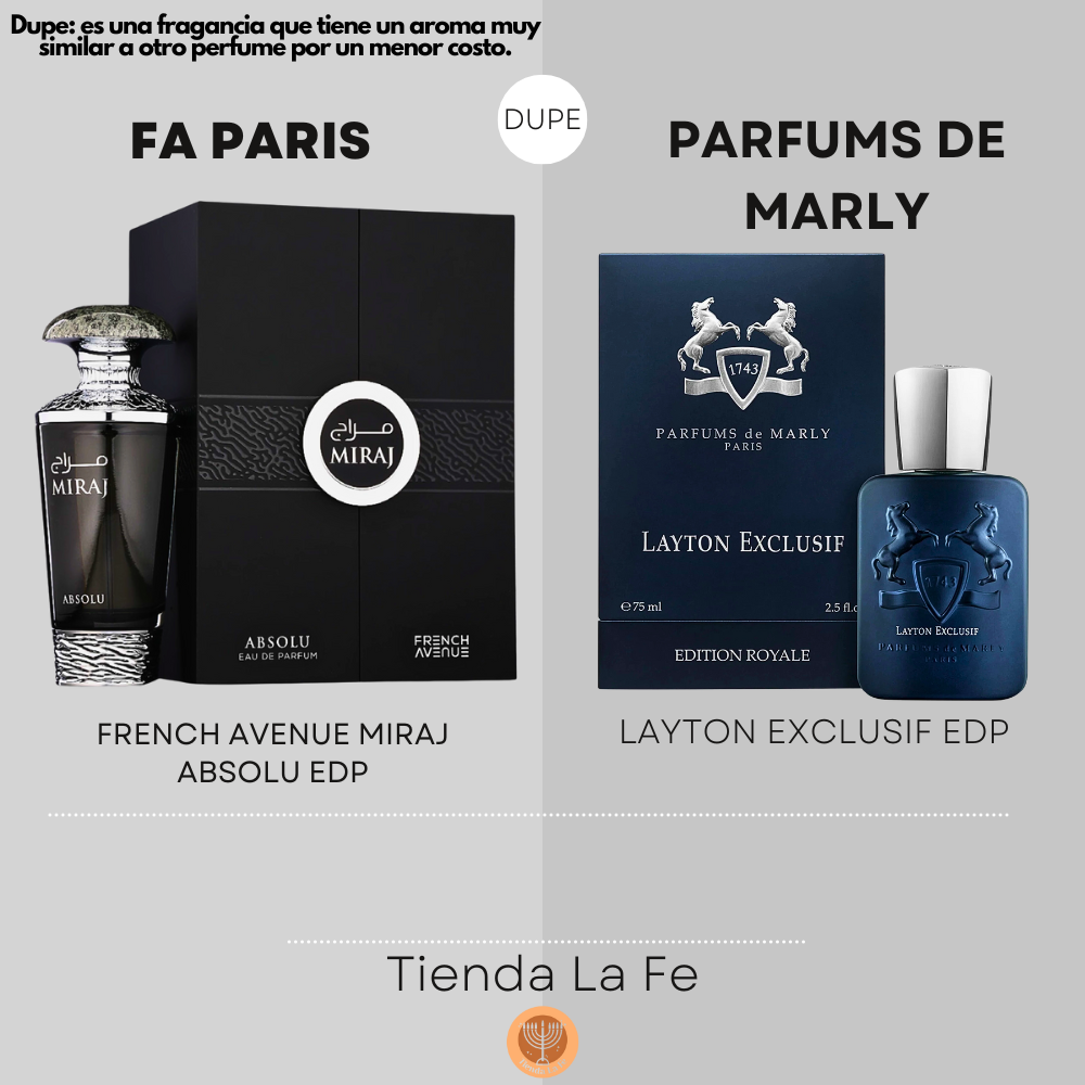 FA PARIS FRENCH AVENUE MIRAJ ABSOLU EDP 100ML (H) (DUPE PARFUMS DE MARLY LAYTON EXCLUSIF EDP)