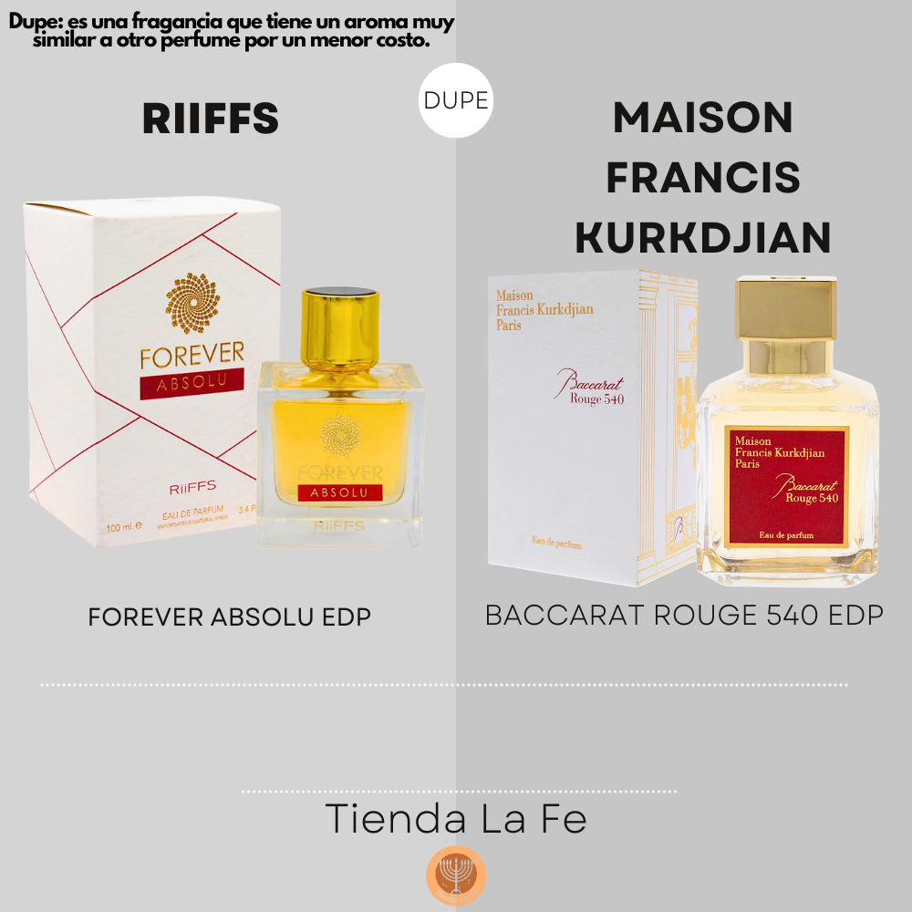 RIIFFS FOREVER ABSOLU EDP 100ML (M) (DUPE MAISON FRANCIS KURKDJIANQ BACCARAT ROUGE 540 EDP)