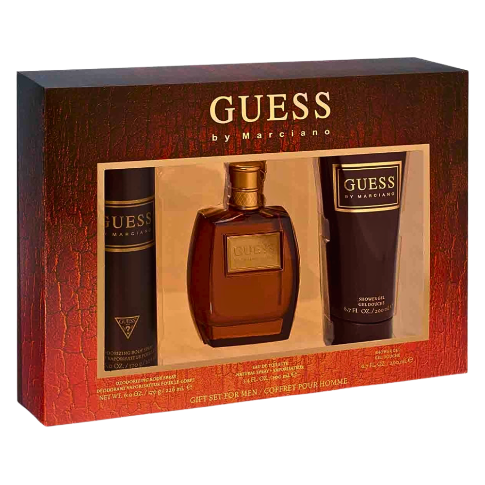 SET GUESS BY MARCIANO FOR MEN EDT 100ML SPRAY CORPORAL 226ML GEL DE DUCHA 200ML (H)