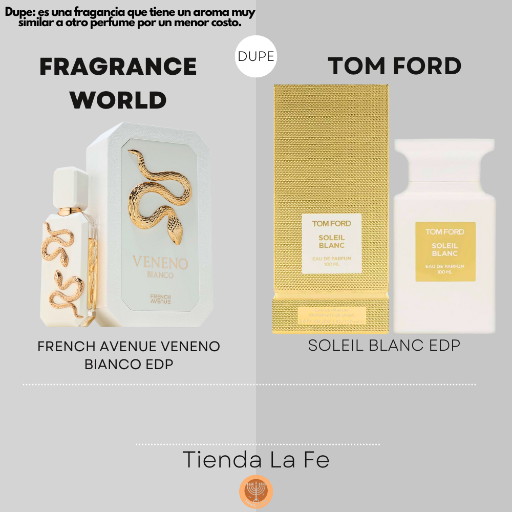 FRAGRANCE WORLD FRENCH AVENUE VENENO BIANCO EDP 100ML (U) (DUPE TOM FORD SOLEIL BLANC EDP)