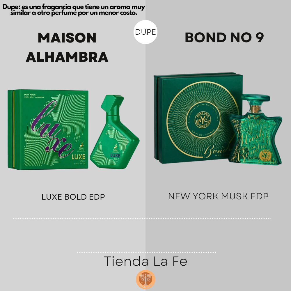 MAISON ALHAMBRA LUXE BOLD EDP 100ML (U) (DUPE BOND NO 9 NEW YORK MUSK EDP)