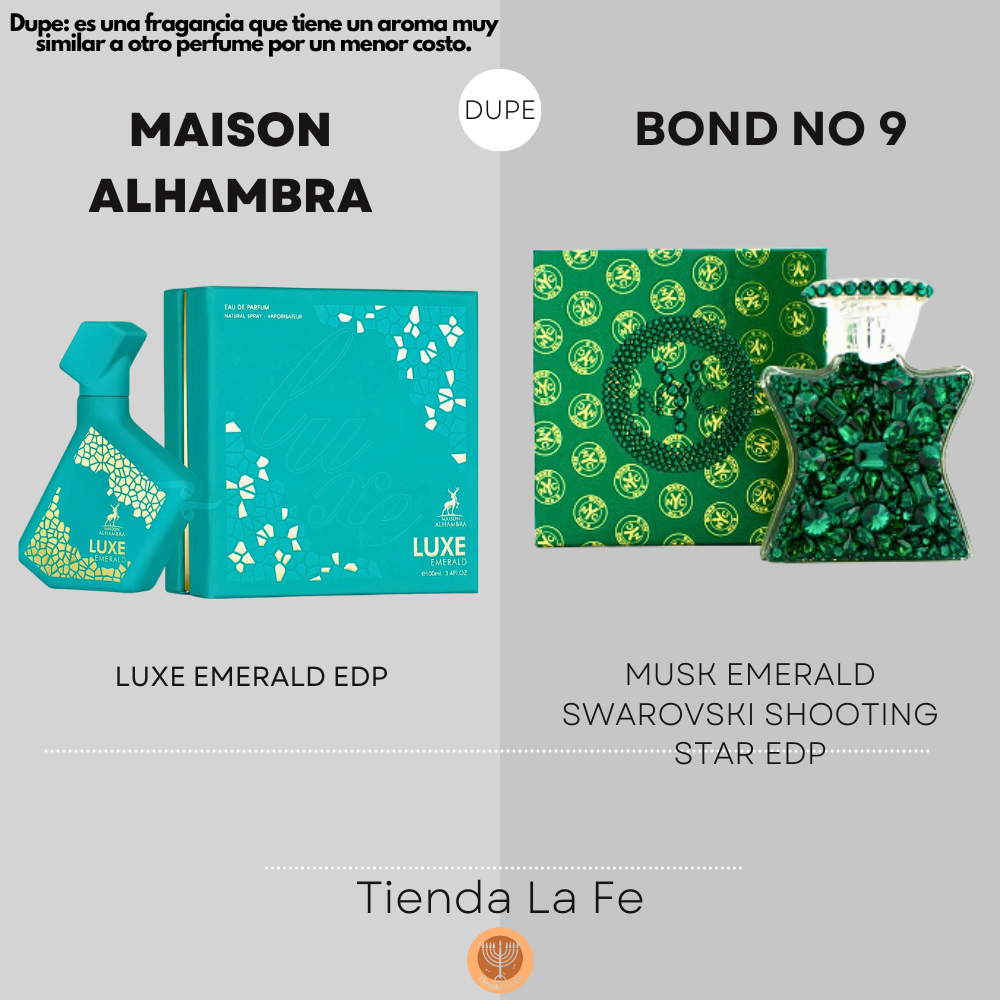 MAISON ALHAMBRA LUXE EMERALD EDP 100ML (U) (DUPE BOND NO 9 NEW YORK MUSK EMERALD SWAROVSKI SHOOTING STAR EDP)
