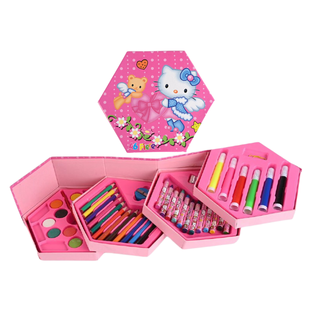 ESTUCHE DE ARTE HELLO KITTY 46 PIEZAS