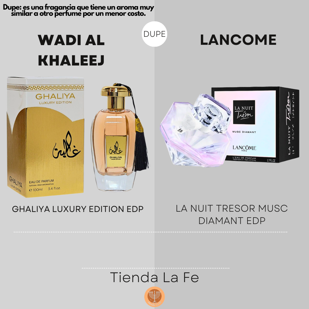 WADI AL KHALEEJ GHALIYA LUXURY EDITION EDP 100ML (M) (DUPE LANCOME LA NUIT TRESOR MUSC DIAMANT EDP)