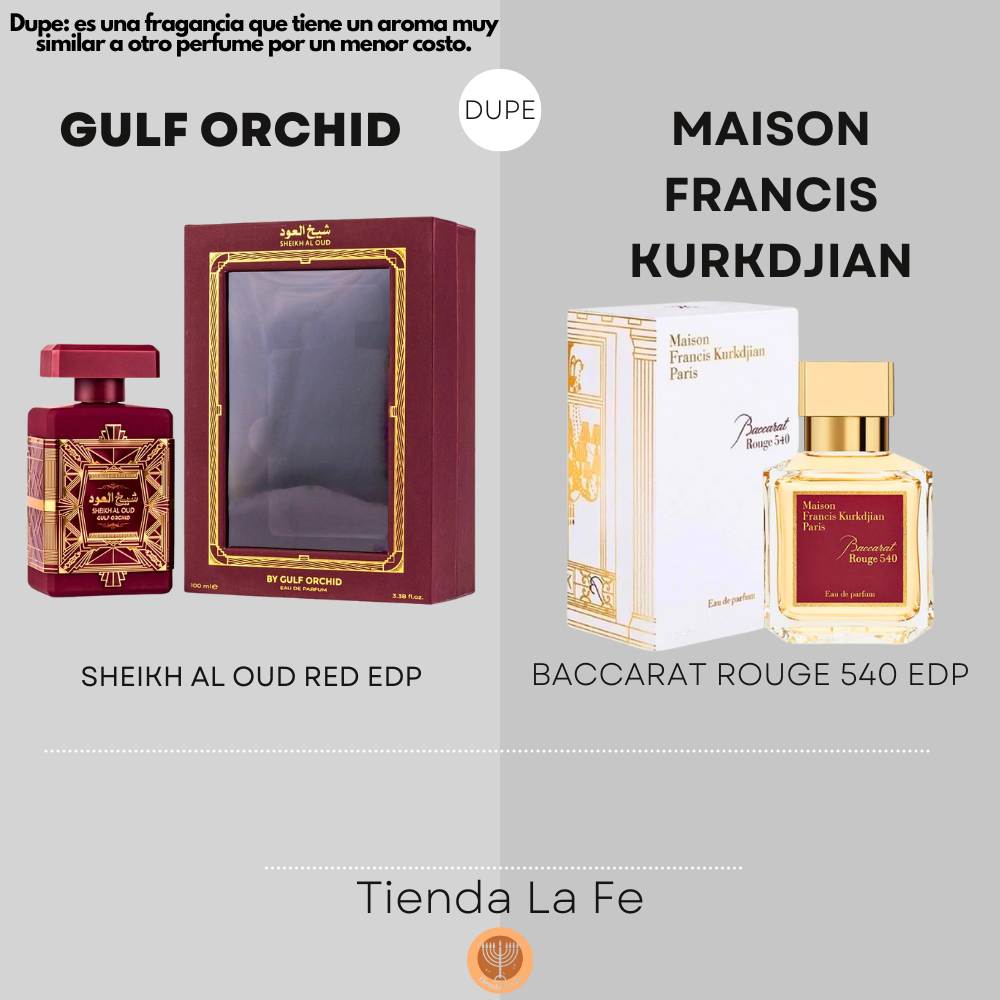GULF ORCHID SHEIKH AL OUD RED EDP 100ML (U) (DUPE MAISON FRANCIS KURKDJIAN BACCARAT ROUGE 540 EDP)