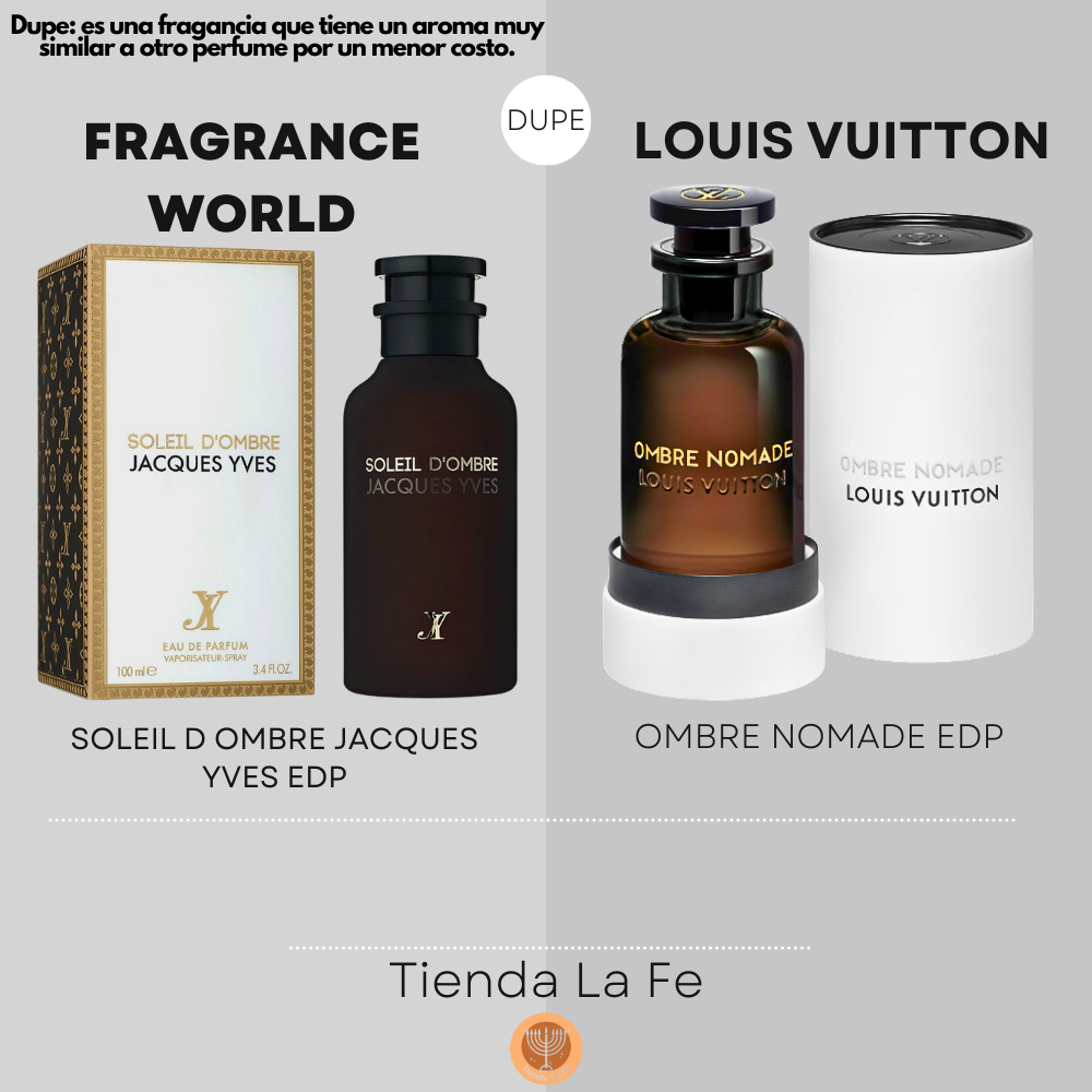 FRAGRANCE WORLD SOLEIL D OMBRE JACQUES YVES EDP 100ML (U) (DUPE LOUIS VUITTON OMBRE NOMADE EDP)
