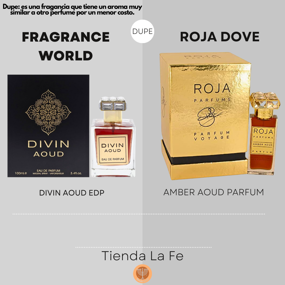 FRAGRANCE WORLD DIVIN AOUD EDP 100ML (U) (DUPE ROJA DOVE AMBER AOUD PARFUM)