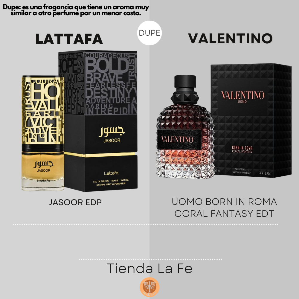 LATTAFA JASOOR EDP 100ML (U) (DUPE VALENTINO UOMO BORN IN ROMA CORAL FANTASY EDT)