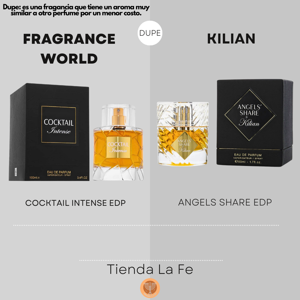 FRAGRANCE WORLD COCKTAIL INTENSE EDP 100ML (U) (DUPE KILIAN ANGELS SHARE EDP)