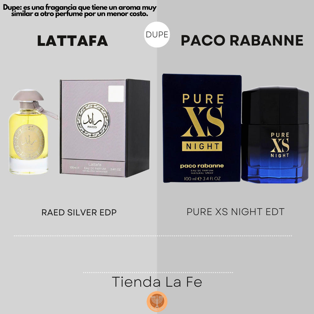LATTAFA RAED SILVER EDP 100ML (U) (DUPE PACO RABANNE PURE XS NIGHT EDT)