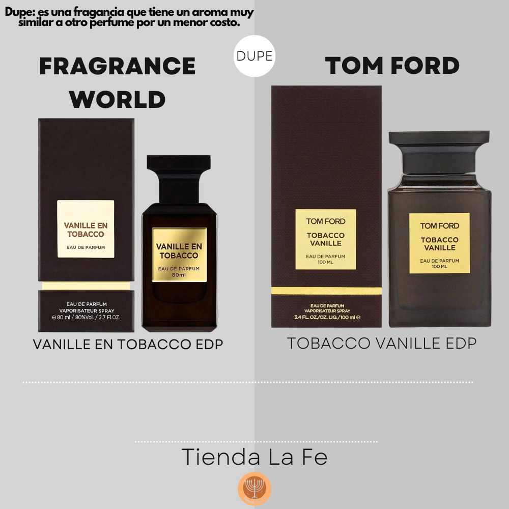 FRAGRANCE WORLD VANILLE EN TOBACCO EDP 80ML (U) (DUPE TOM FORD TOBACCO VANILLE EDP)