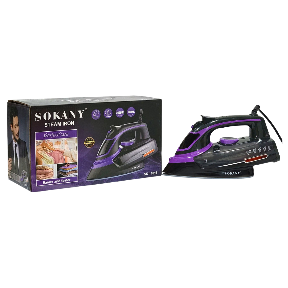 PLANCHA DE ROPA A VAPOR 2400W MODELO SK-11016 SOKANY 380ML