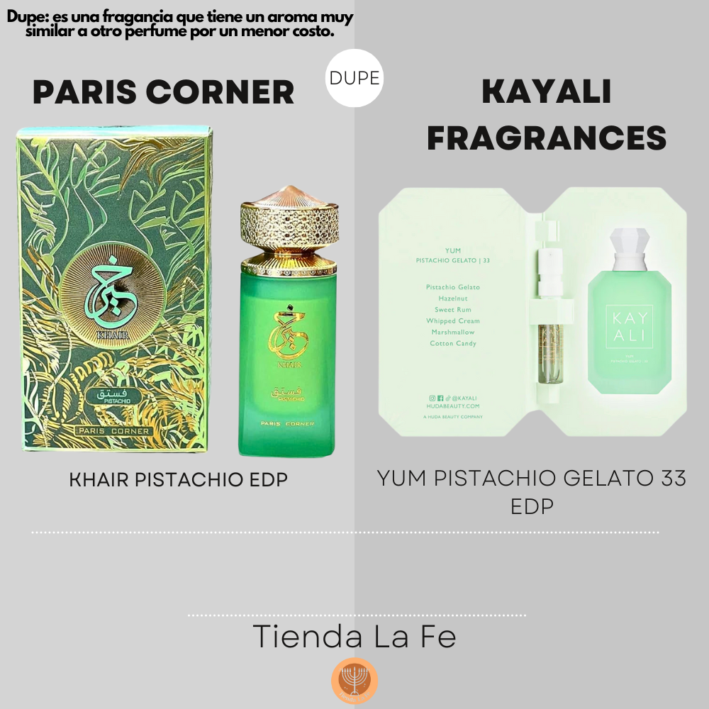 PARIS CORNER KHAIR PISTACHIO EDP 100ML (M) (DUPE KAYALI FRAGRANCES YUM PISTACHIO GELATO 33 EDP)