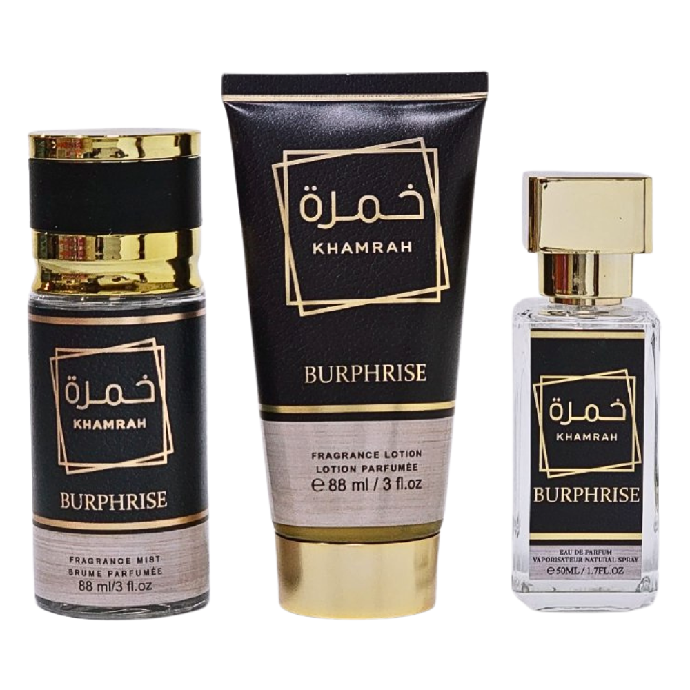 SET KHAMRAH BURPHRISE EDP 50ML, SPLASH 88ML, BODY LOTION 88ML (H)