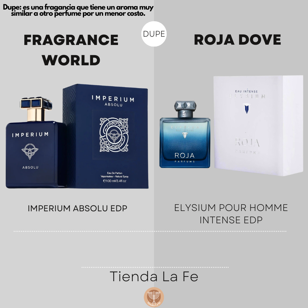 FRAGRANCE WORLD IMPERIUM ABSOLU EDP 100ML (H) (DUPE ROJA DOVE ELYSIUM POUR HOMME INTENSE EDP)