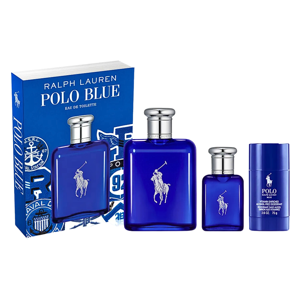 SET RALPH LAUREN POLO BLUE EDT 125ML EDT 40ML DESODORANTE 75ML (H)