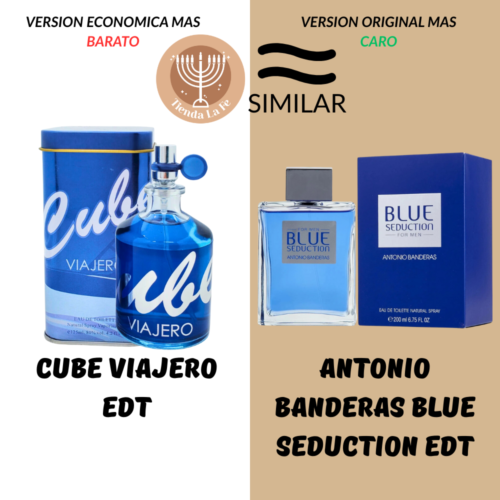 CUBE VIAJERO EDT 125ML (H) (AROMA SIMILAR ANTONIO BANDERAS BLUE SEDUCTION EDT)